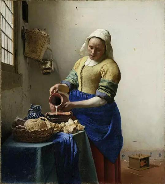 《倒牛奶的女仆》约翰内斯·维米尔 1658-1659年 © Amsterdam， The Rijksmuseum