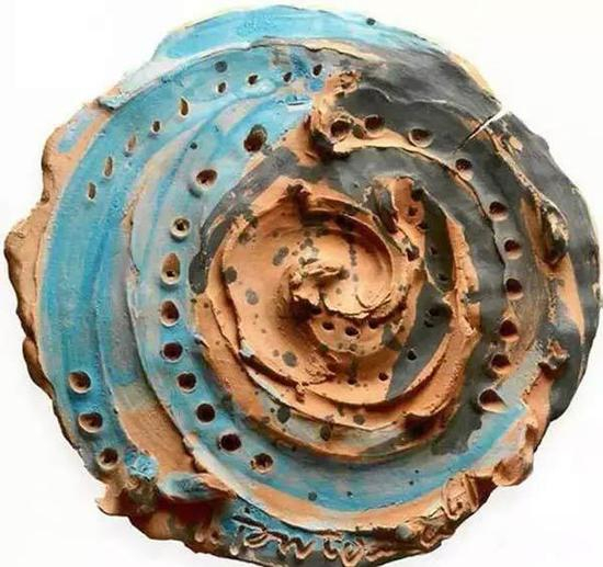 Concetto Spaziale，1961，Painted earthenware