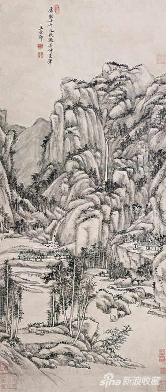王原祁 仿梅道人山水 水墨纸本 立轴 120×50.5cm 