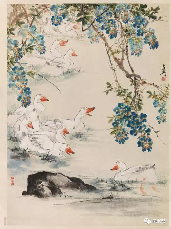 藤萝群鸭 110cm×80.3cm