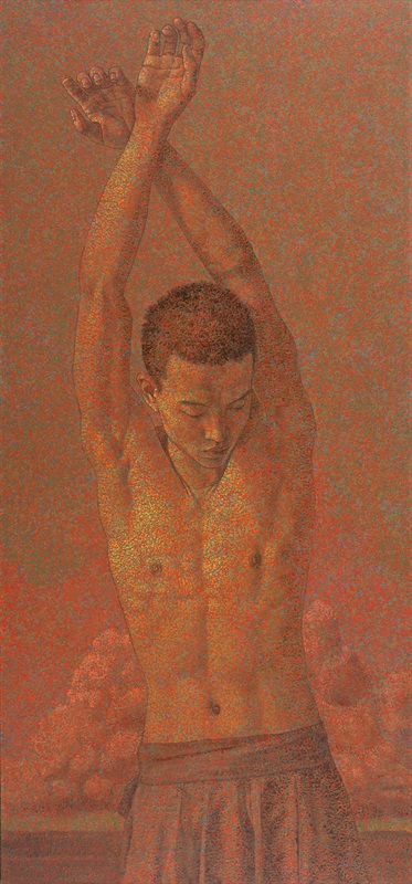 木星之一 徐晨阳 亚麻布、水性颜料、油彩 194×72.7cm 2015年