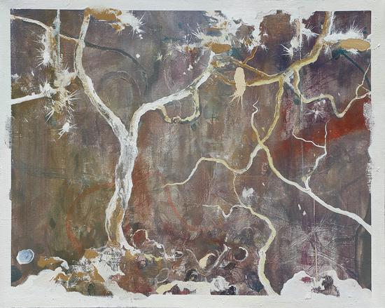苍白的松 2017 布面油画 80×100cm