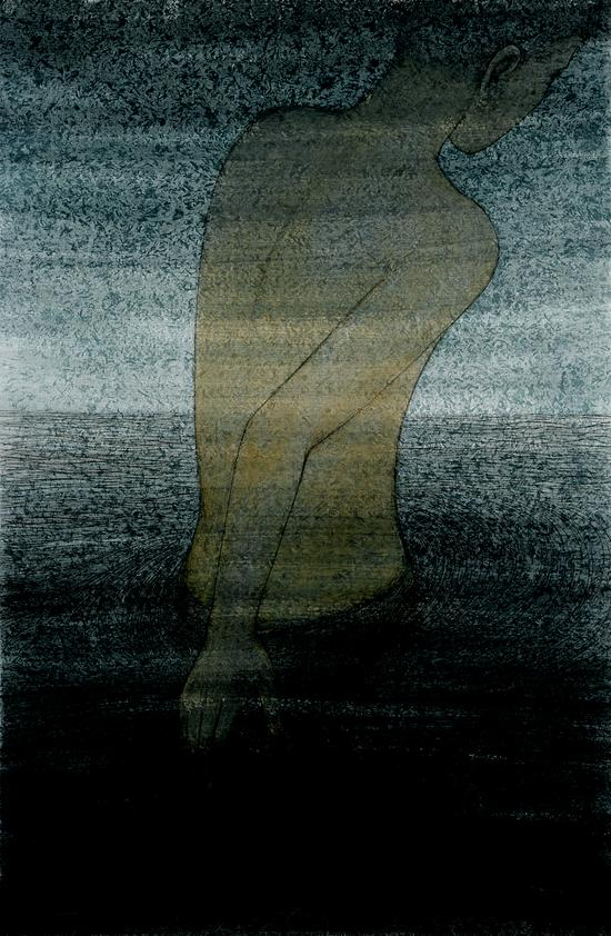 静谧研究-涉水 纸本 48×115cm 2016