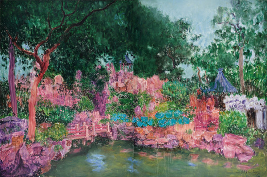 Lot.620 &nbsp;&nbsp;周春芽&nbsp; 豫园 布面油画 272cm×204cm×2&nbsp; 2012作 成交价：RMB 8，625，000&nbsp; 