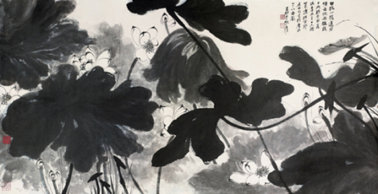 Lot.69 &nbsp;张大千 水玉乾坤 设色纸本 镜框 95×185cm 成交价：RMB 18，400，000 