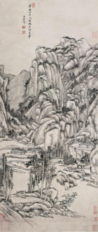 Lot.318 &nbsp;王原祁 仿梅道人山水 水墨纸本 立轴 120×50.5cm 成交价：RMB&nbsp;12，305，000 