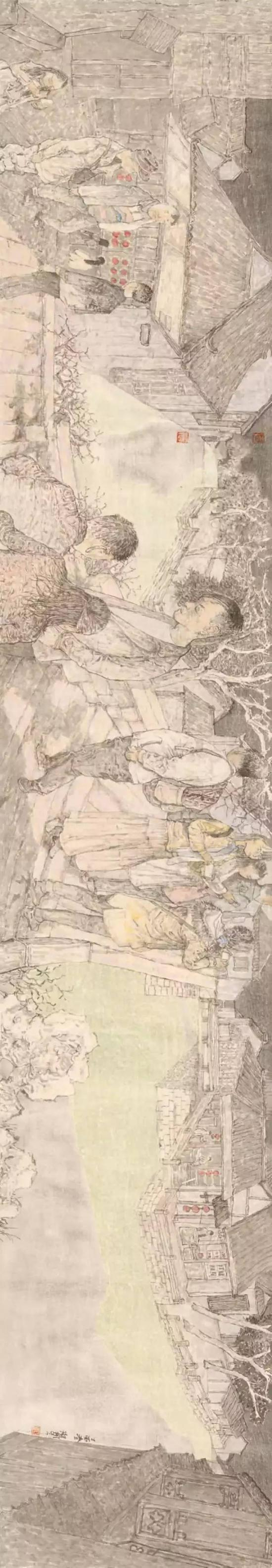 古镇系列 作品规格 30×172cm 2017