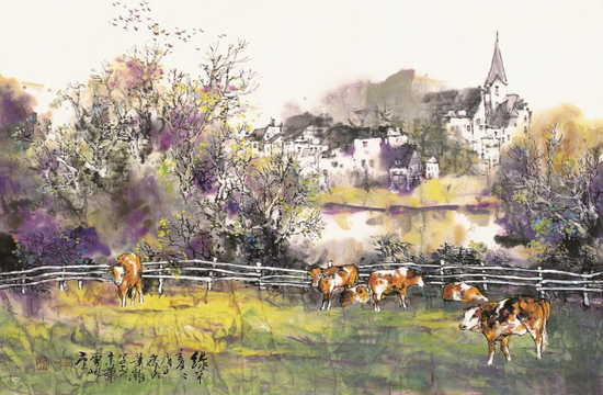 《绿草青青》45×70cm