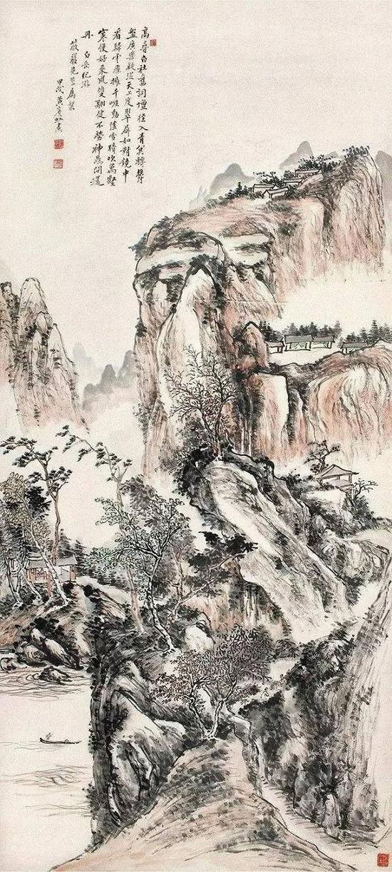 《秋江泛舟图》