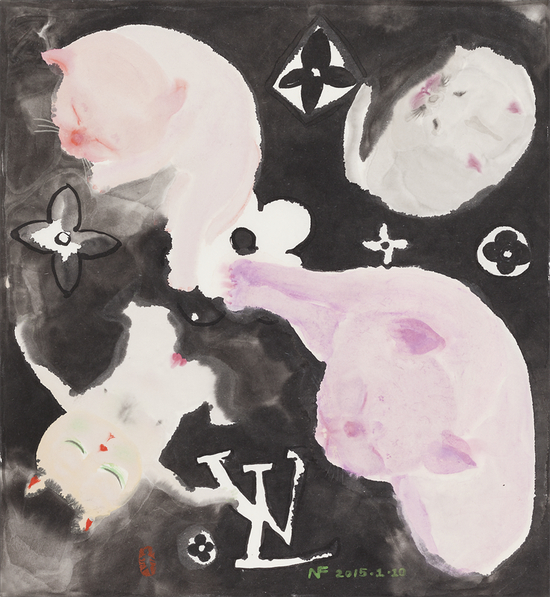 We all love LV•Ⅱ34×37cm纸本设色 2015