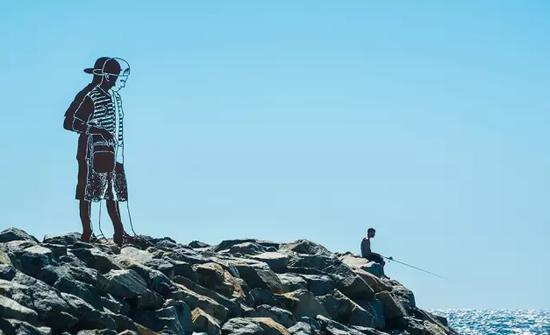 Zadok Ben-David， Big Boy， Sculpture by the Sea， Cottesloe 2017。 Photo Richard Watson