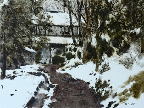 参展作品 包洋《江南初雪》