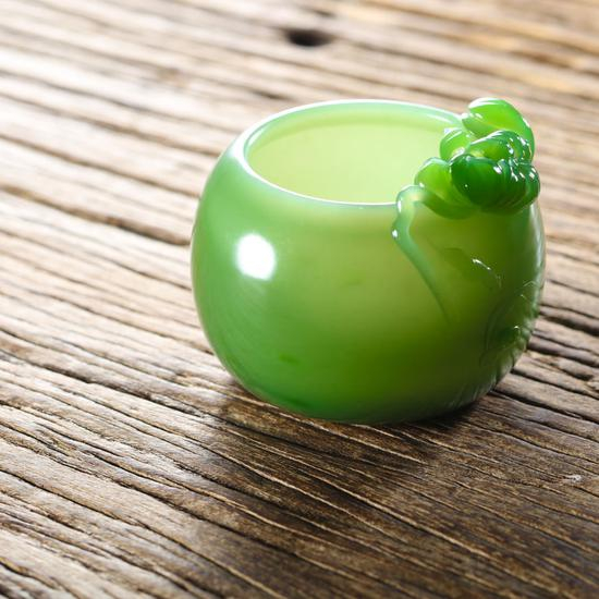 02182许林 碧玉荷花杯