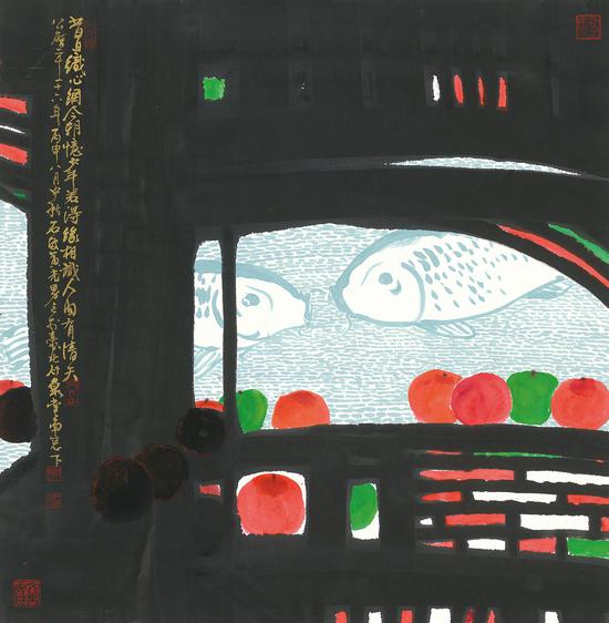 黄光男 人間有情天 68×70cm 彩墨、纸 2016