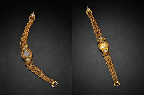 　　2017西泠春拍 独立制表师设计 隐藏系列 18K 金钻石女表 年代：维多利亚时期 约1900 年 手表长度：19cm 重量：84g 