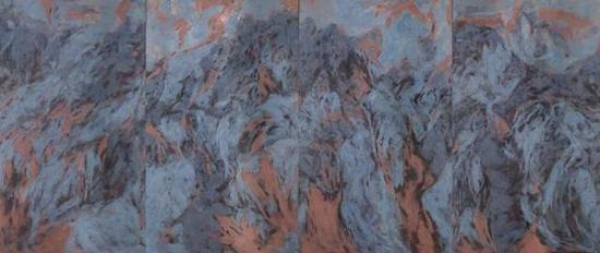 《祈愿》 布面综合材料 200×120cm×4 2017