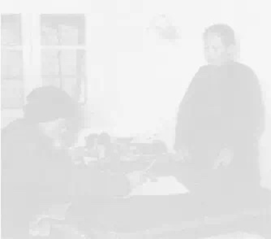 黄宾虹在作画（旁立者宋若婴）