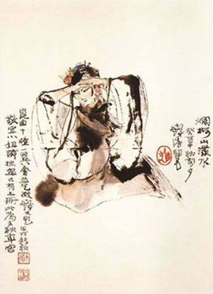 图说：程十发送给梁谷音的戏曲写生