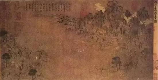展子虔款《游春图》上有乾隆题款