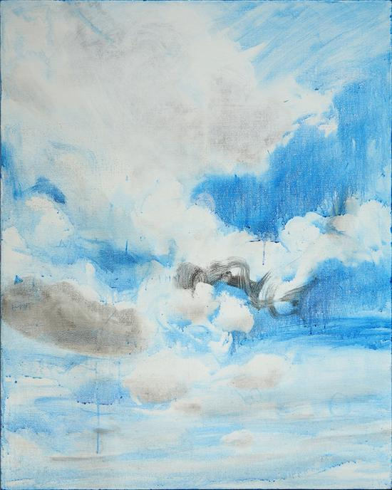 毛宗种 《我洗了我的天，我们的天不知道能不能洗-2》 纺织色浆、尼龙胶、丙烯等 100x80cm 2017