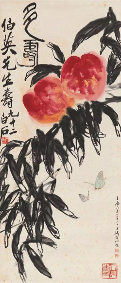 　　&nbsp;Lot331&nbsp;齐白石（1863~1957）、王雪涛（1903~1982） 多寿图 起拍价RMB-480万 成交价RMB- 598万元 