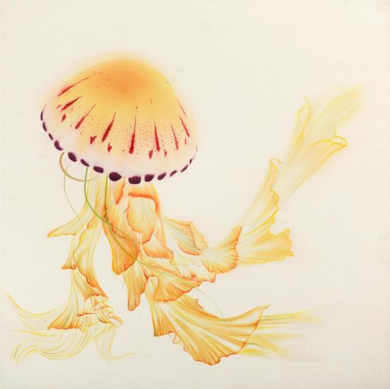 暗意识系列十，120cmx120cm，绢本设色2014