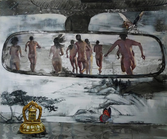 镜像- 化蝶》 180X150CM 布面油画