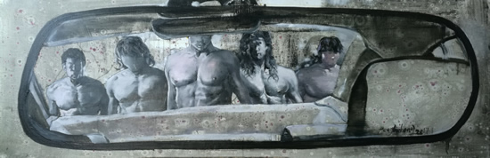 《镜像系列之-雾霾天》 50X150CM 油画