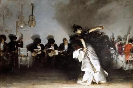 John Singer Sargent， El Jaleo， 1882， via Wikimedia Commons。