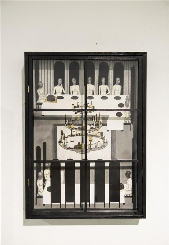 彭璐-《别人的盛宴》-48×34cm-综合材料-2016