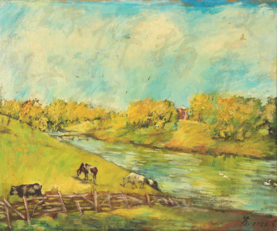 吴冠中&nbsp; 牧场