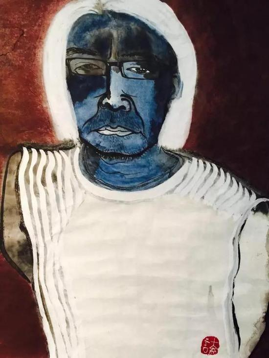 島子肖像，纸本水墨设色，王歌诗画，2017年夏