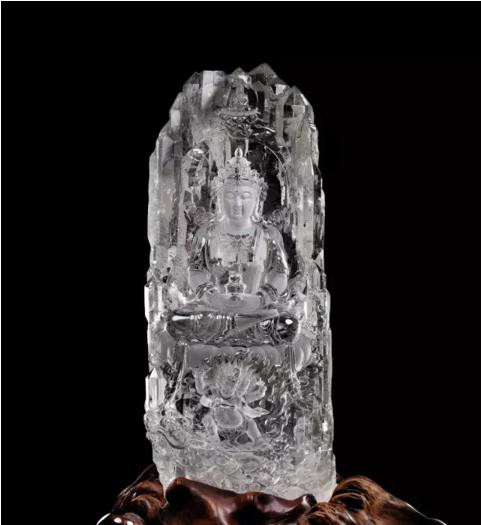 翁祝红 水晶长寿佛摆件