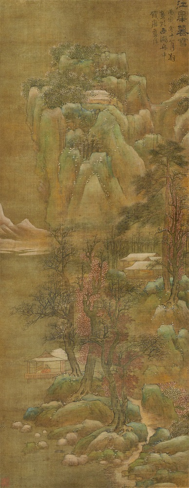 明 蓝瑛《江皋暮雪图》轴 浙江省博物馆藏