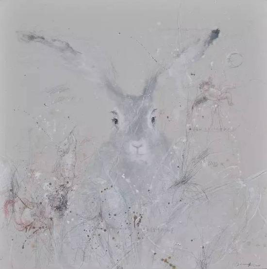 《亲爱的你怎么不在我身边4》 90x90cm 布面油画 2015