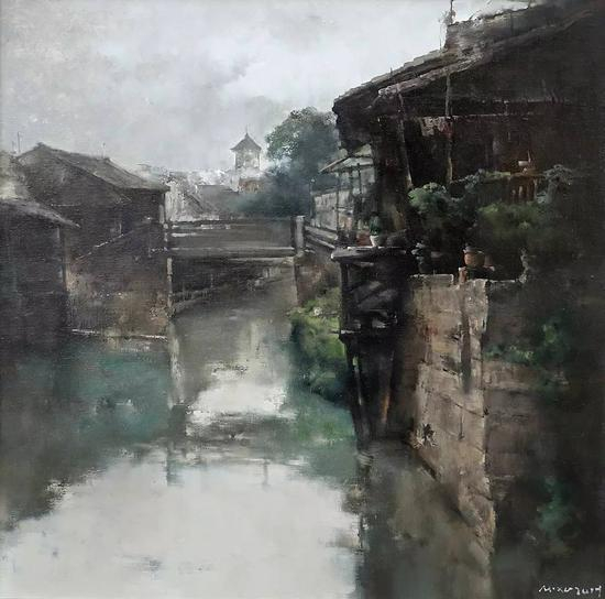 徐明 清晨 80x80cm 布面油画 2017年