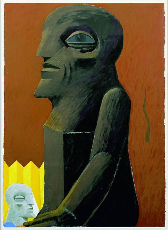 《黄篱笆》（Yellow Fence） 霍斯特·安特斯（Horst Antes）