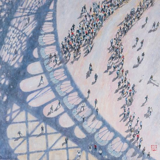 　　菲琳 Eline de Jonge 影子-上海法租界 shadows on French Concession 120x120cm 布面油画 oil on canvas 2017