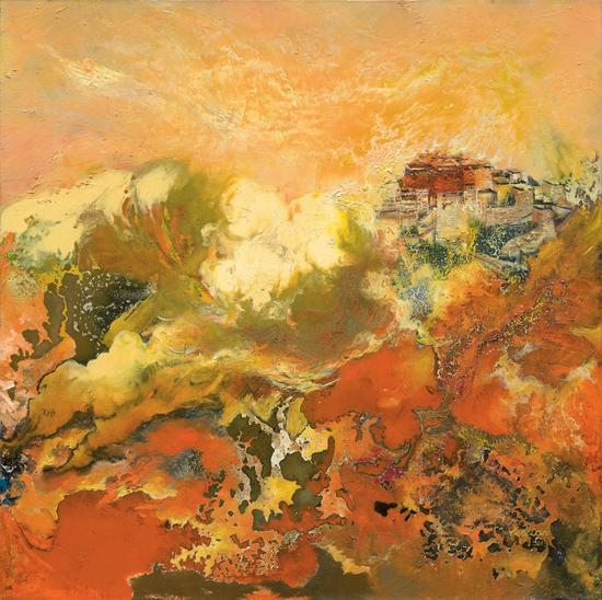 李谦谦 梦中的布达拉 2013年 90.6x90.2cm