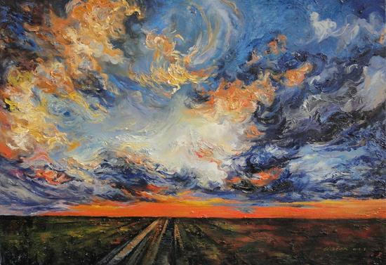 李谦谦 光影大地 2011年 布面油画 70x90cm