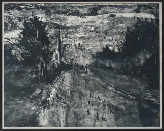 刘永康 《错落的远方》 纸上油画 38.5x50cm 2014