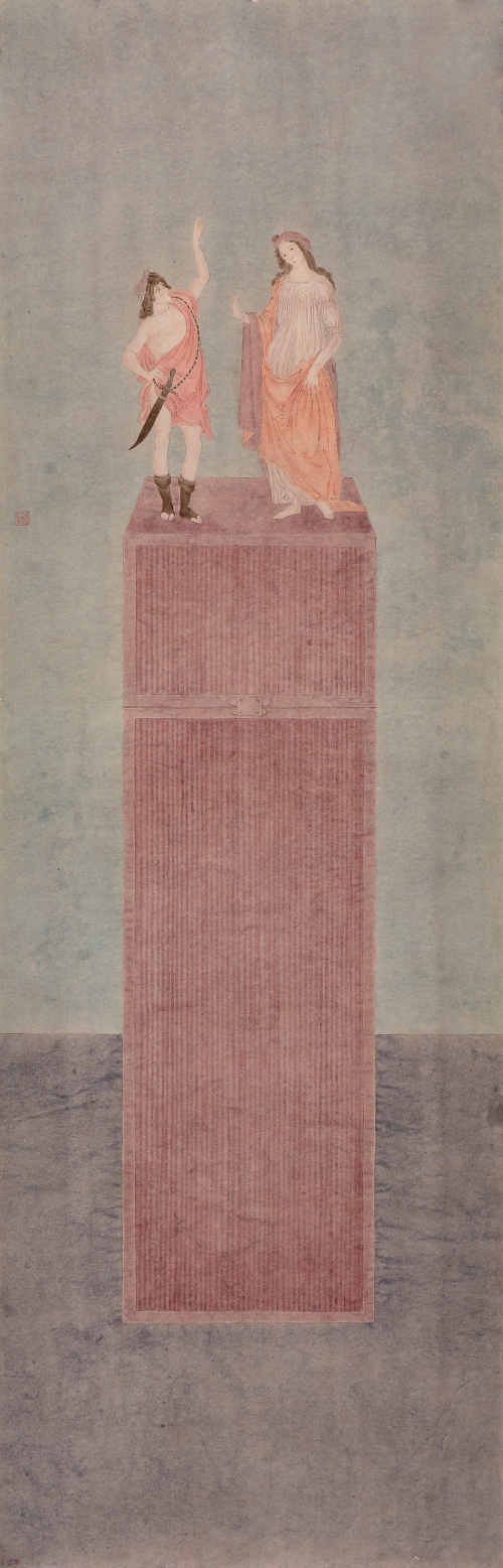 杜亚璇 《触·春之二》 国画纸本设色 44.3x138.8cm 2015年