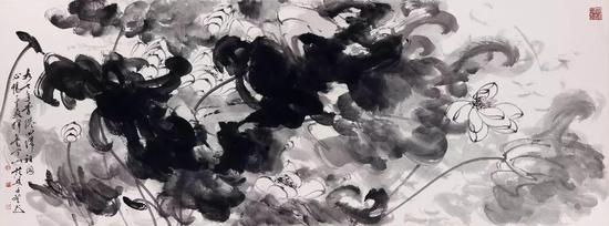 1997 香港回归所作的大幅荷花