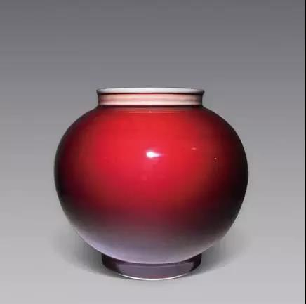 邓希平作品 郎窑红釉灯笼瓶