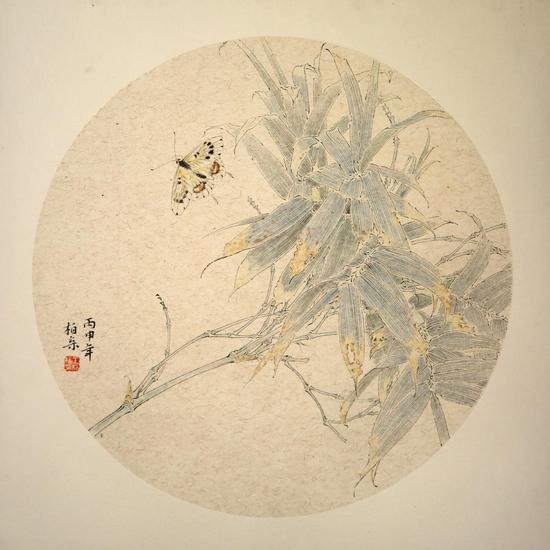 王柏松《竹蝶图》