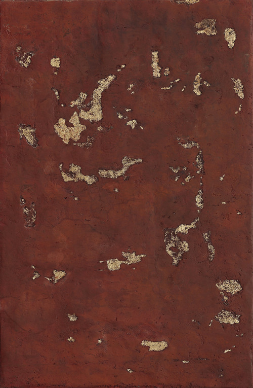 《无痕》木板大漆、泥土 80X122cm 2017