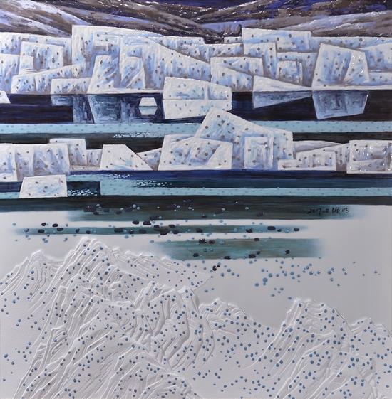 龚循明《景德镇范式研究之三》100x100cm 陶瓷釉上粉彩