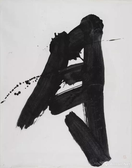 《月》 &nbsp;127×98cm &nbsp;墨 &nbsp;和紙 1982