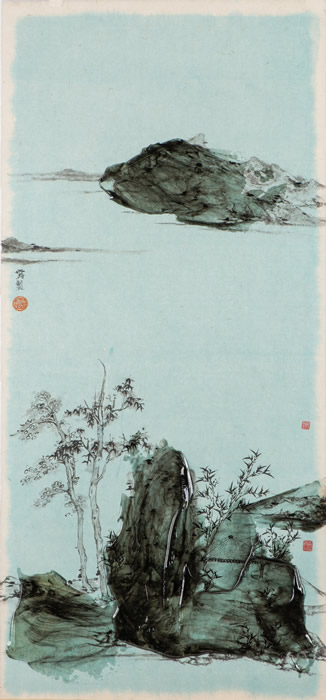 倪瓒 No。 2 34×69cm 2016 水墨综合材料