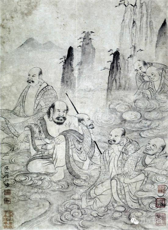 罗汉图 1667年 40X32cm私人收藏